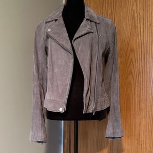 Blank NYC Women's Suede Leather Jacket in Gray